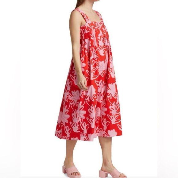 Piazza Sempione Sleeveless Floral Poplin Midi-Dress 48/14 - Picture 1 of 12